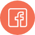 Orange circle with a white Facebook icon