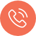 Orange circle with a white phone ringing icon.
